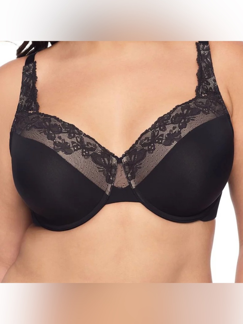 Olga Cloud 9 Full Figure Black Lace Underwire Bra